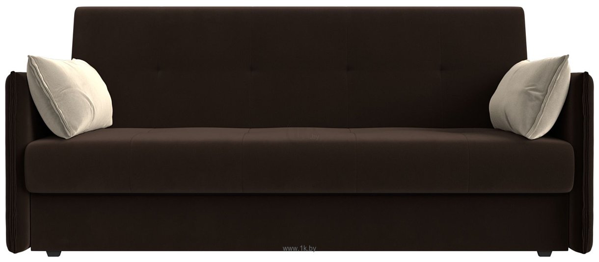 Фотографии Лига диванов Лига-018 117863 (микровельвет коричневый/подушки бежевый)