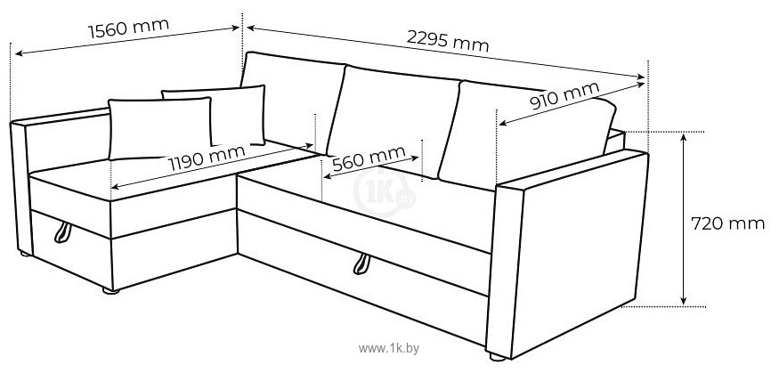 Фотографии Mio Tesoro Тилаус длинный подлокотник (Mint/Grey)
