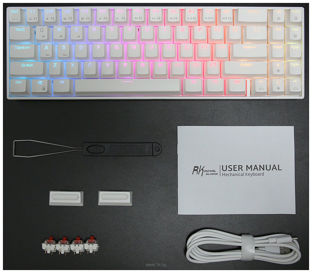 Фотографии Royal Kludge RK71 RGB white, RK Red