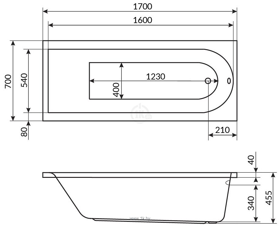 Фотографии Excellent Aurum 170x70 с ножками