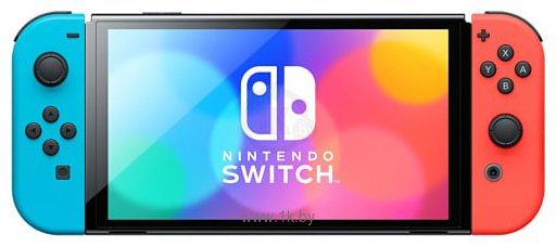 Фотографии Nintendo Switch OLED (черная, с неоновыми Joy-Con)