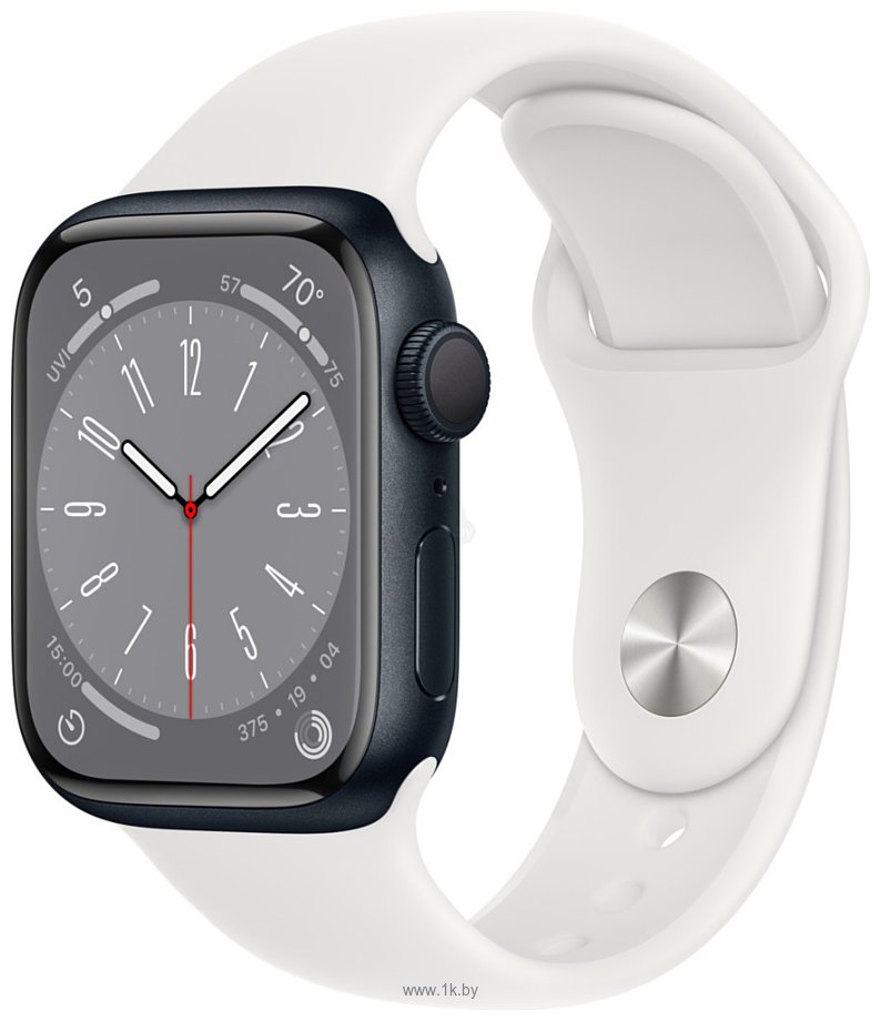 Фотографии Apple Watch Series 8 41 мм (алюминиевый корпус, спортивный силиконовый ремешок)