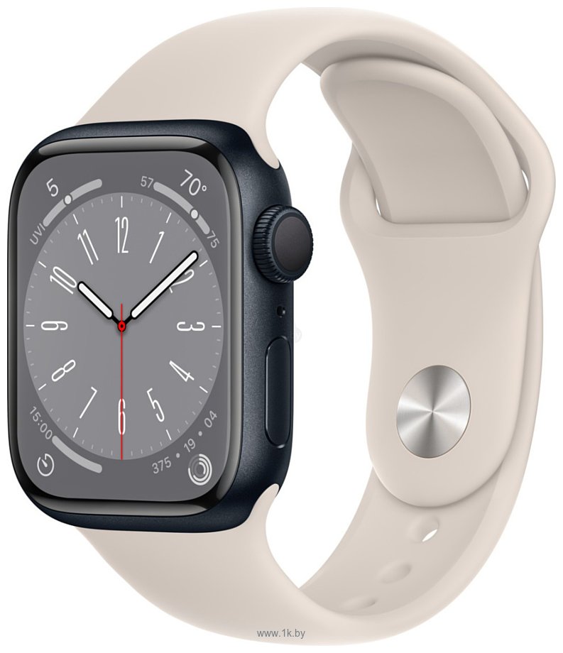 Фотографии Apple Watch Series 8 41 мм (алюминиевый корпус, спортивный силиконовый ремешок)