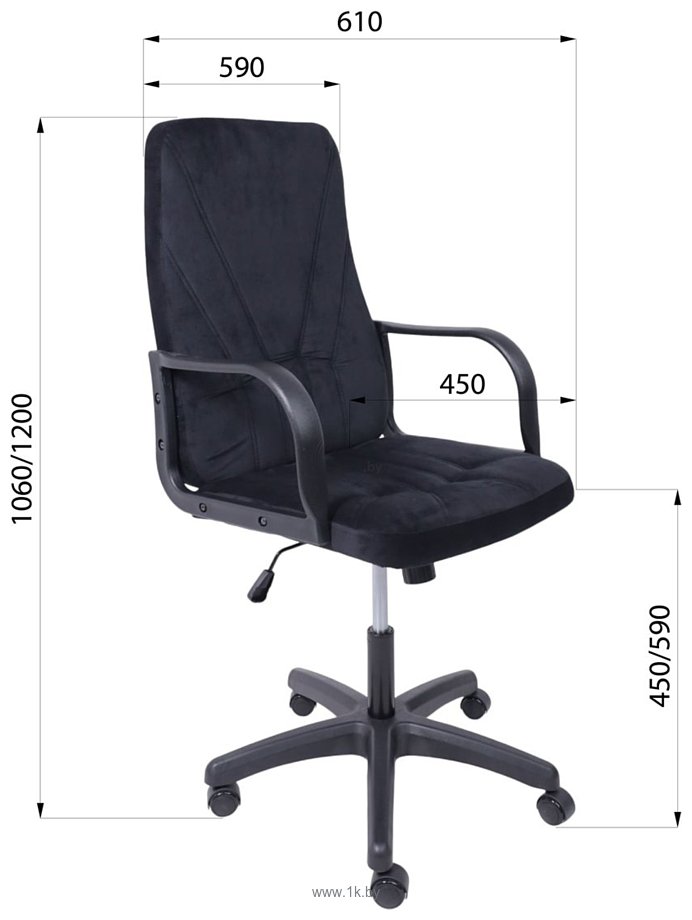 Фотографии AksHome Менеджер 01 Seven 035 (велюр, черный)