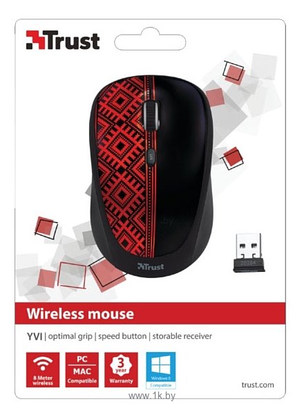 Фотографии Trust Yvi Wireless Mouse Ukrainian style block black USB