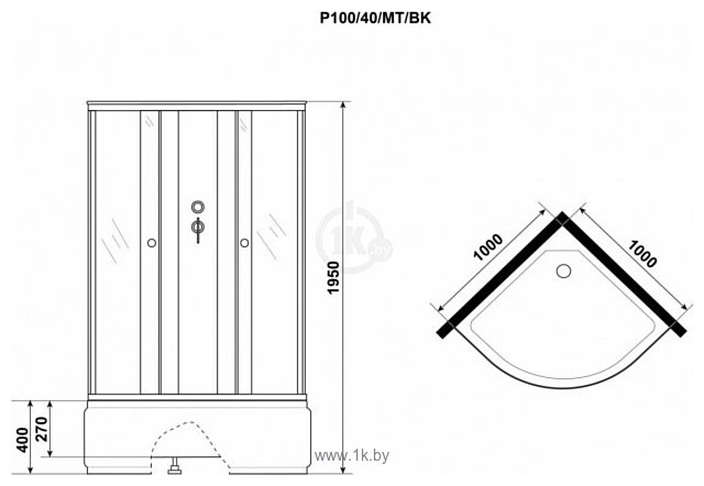 Фотографии Niagara Promo P100/40/MT/BK 100x100x195