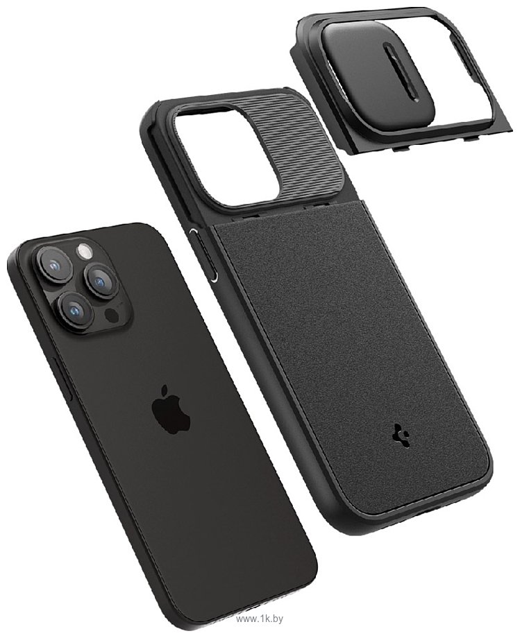 Фотографии Spigen Optik Armor (MagFit) для iPhone 15 Pro ACS07184 (черный)