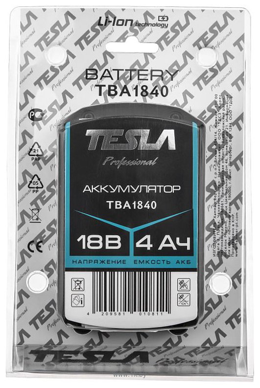 Фотографии Tesla TBA1840 (18В/4 Ah)