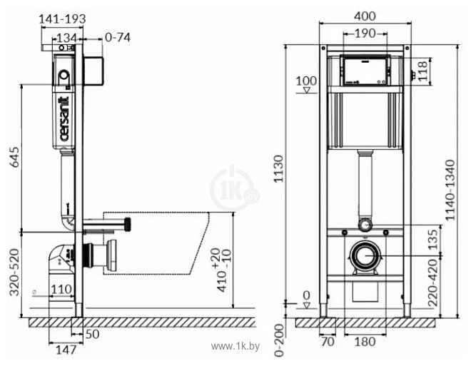 Фотографии Cersanit Aqua 02 S97-063 + P-BU-INT/Blg/Gl