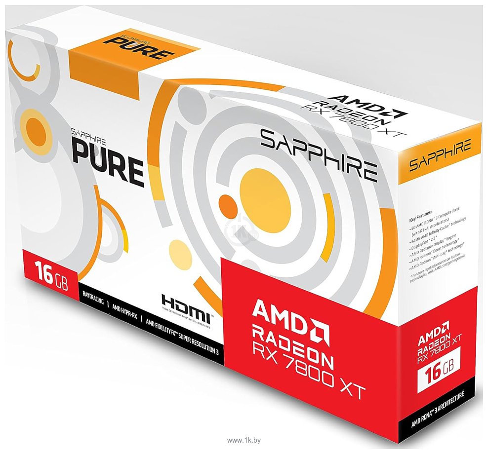 Фотографии Sapphire Pure AMD Radeon RX 7800 XT 16GB (11330-03-20G)