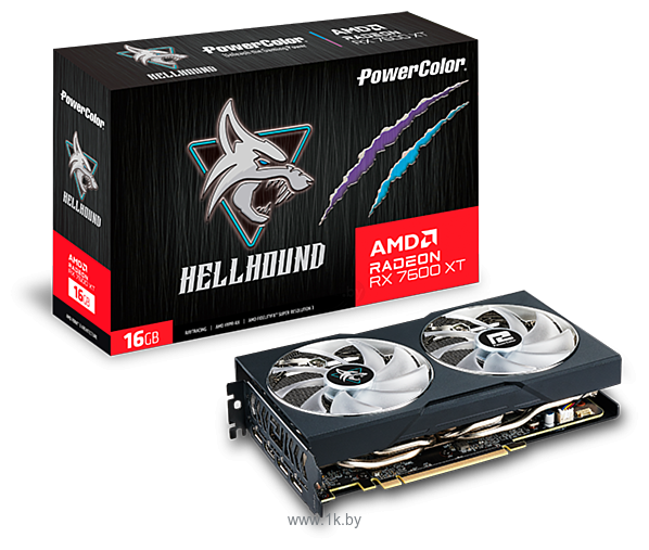 Фотографии PowerColor Hellhound AMD Radeon RX 7600 XT 16GB GDDR6 (RX 7600 XT 16G-L/OC)