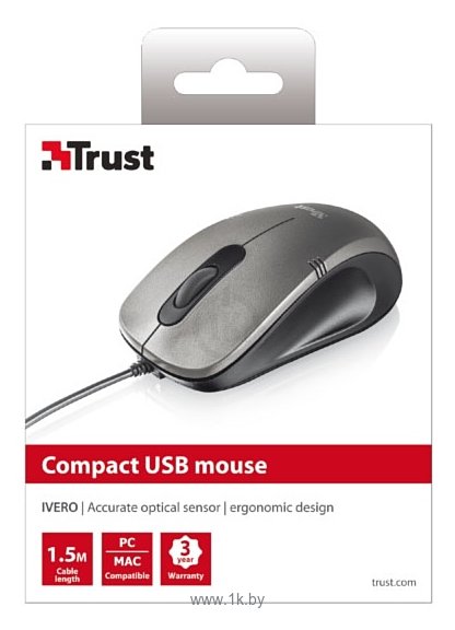 Фотографии Trust Ivero Compact Mouse black-Grey USB