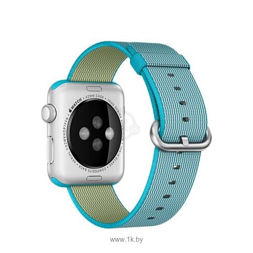Фотографии Apple Watch Sport 42mm Silver with Scuba Blue Woven Nylon (MMFN2)