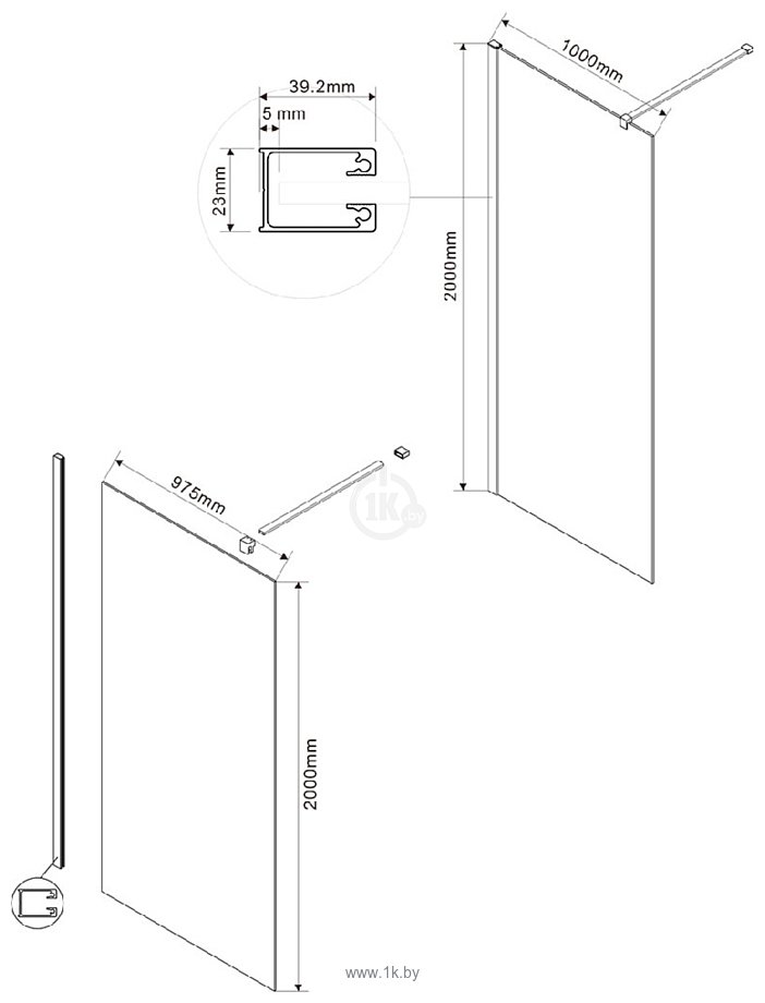 Фотографии Vincea Walk-In VSW-1H100CG (хром/тонированное)