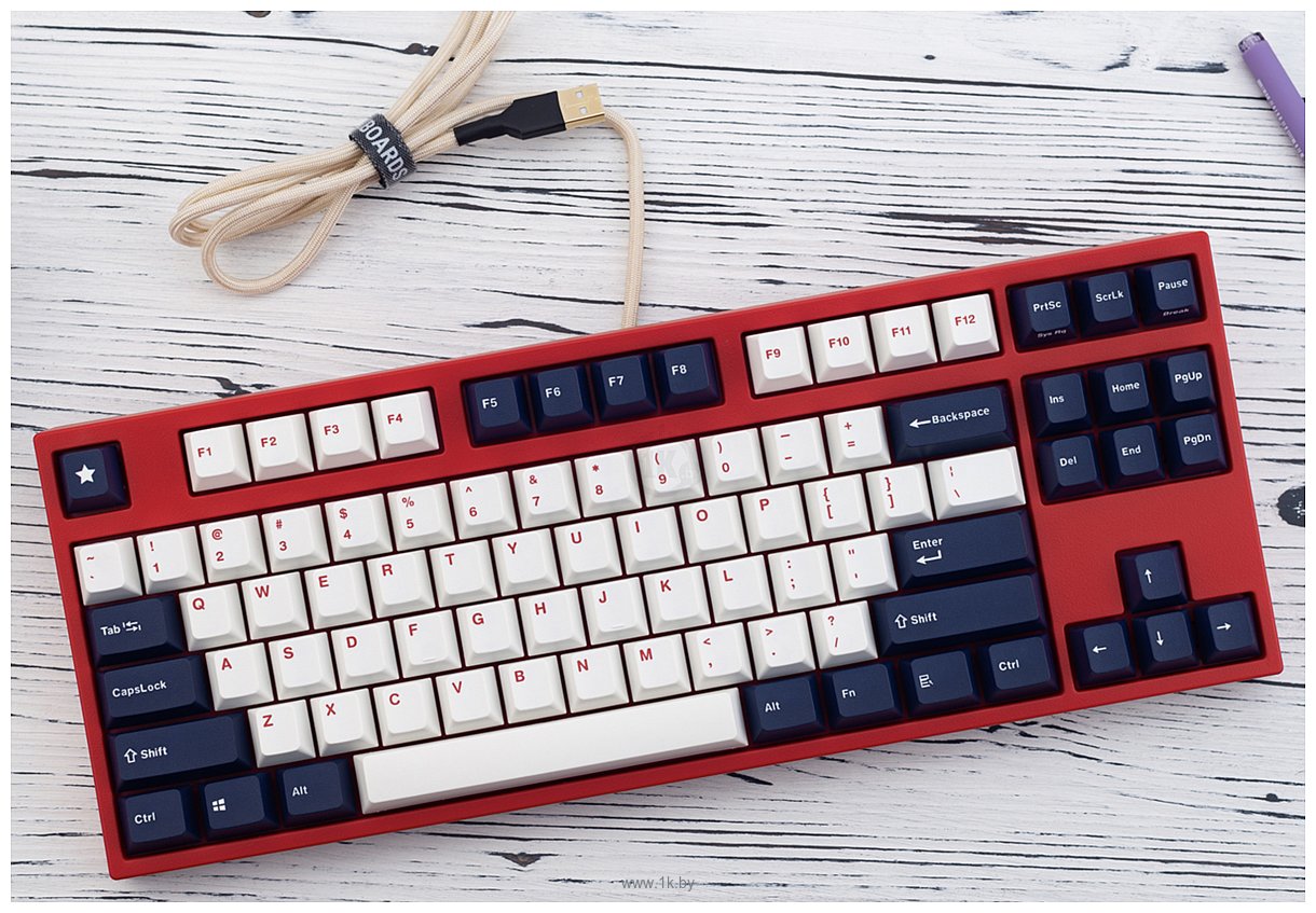 Фотографии Leopold FC750R BT White Blue Star Cherry MX Brown (без кириллицы)