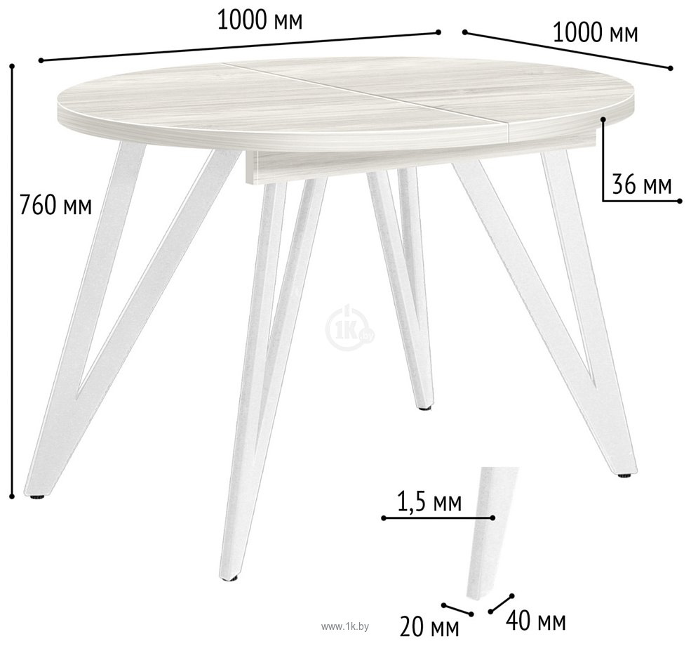 Фотографии Millwood Женева 3 Л D100-140x100x76 (дуб белый Craft-металл белый)