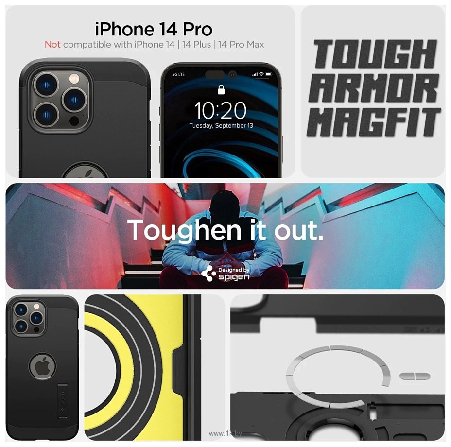 Фотографии Spigen Tough Armor (MagFit) для iPhone 14 Pro ACS04985 (черный)