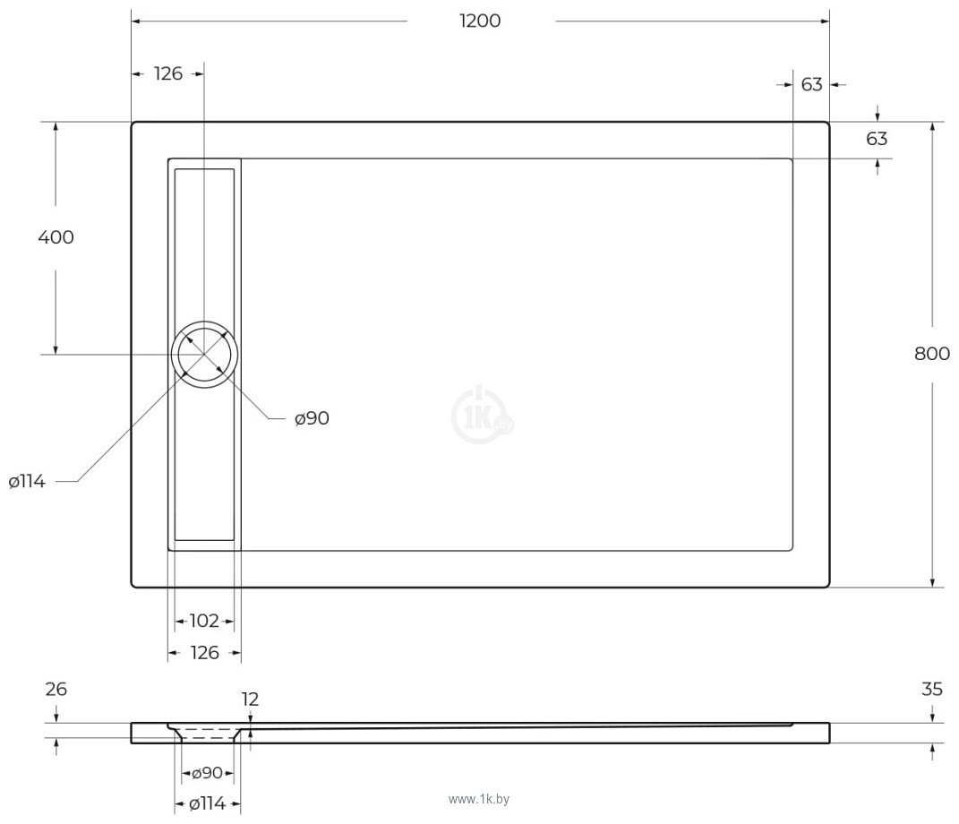 Фотографии BelBagno TRAY-BB-DUE-AH-120/80-4-W0 80x120