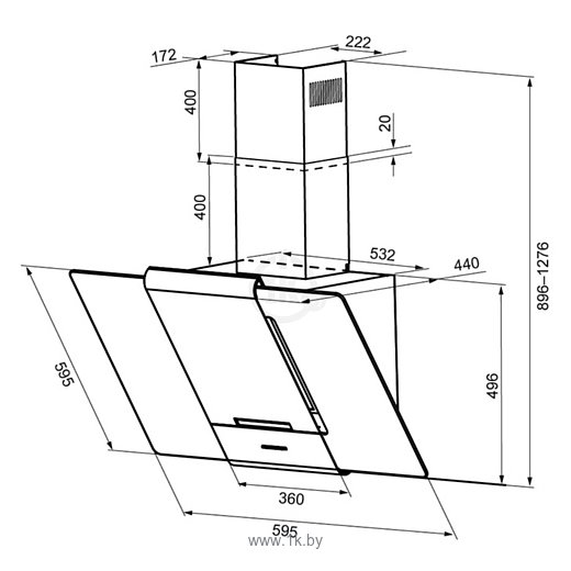 Фотографии Kronasteel TALLI 900 inox/black glass 3P