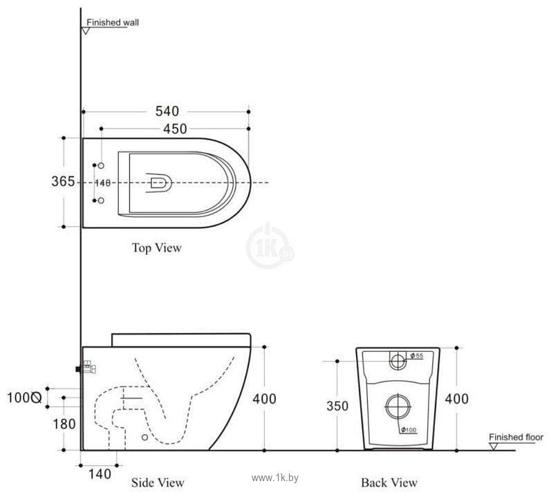 Фотографии Aquanet Cetus-F Rimless BL-102N-FST