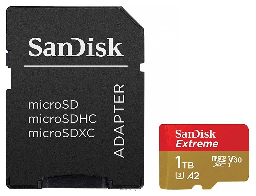 Фотографии SanDisk Extreme microSDXC Class 10 UHS Class 3 V30 A2 160MB/s 1TB + SD adapter