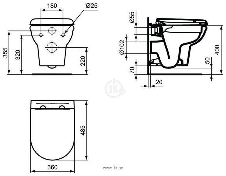 Фотографии Ideal Standard Exacto Rimless с сидением Soft-close R002601