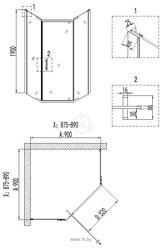 Фотографии Niagara NG-6805-08 90x90x190