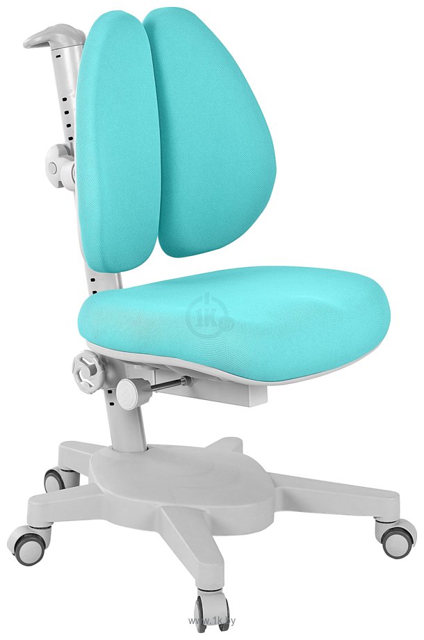 Фотографии Anatomica Study-120 Lux + надстройка + органайзер + ящик с голубым креслом Armata Duos (белый/голубой)