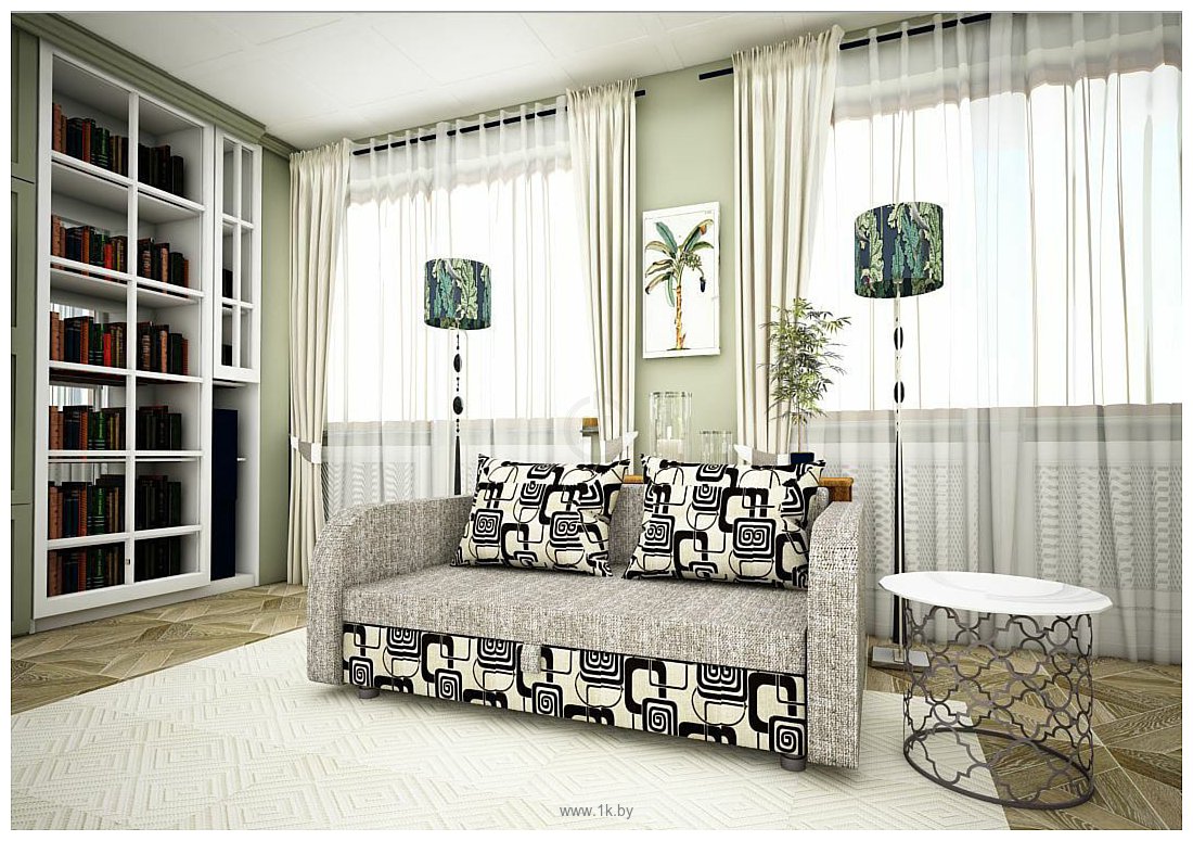 Фотографии Раевская мебельная фабрика Малыш с подлокотниками (рогожка, серый/квадраты)