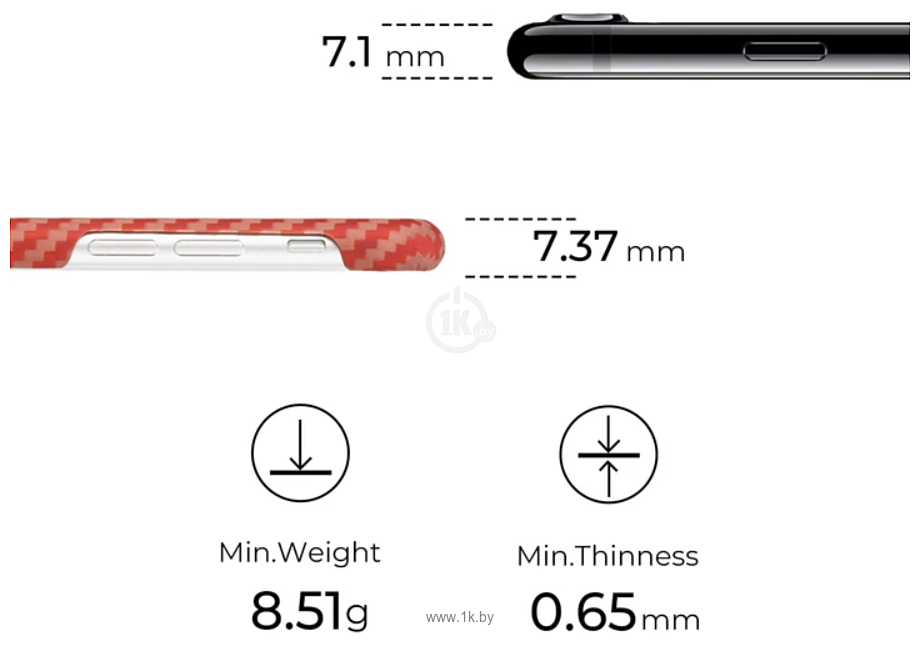 Фотографии Pitaka MagEZ Case Pro для iPhone 7 (herringbone, красный/оранжевый)