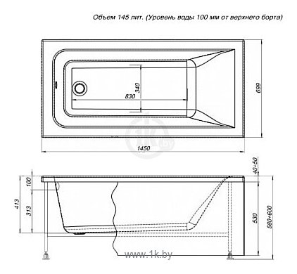 Фотографии Aquanet Bright 145x70 00239668