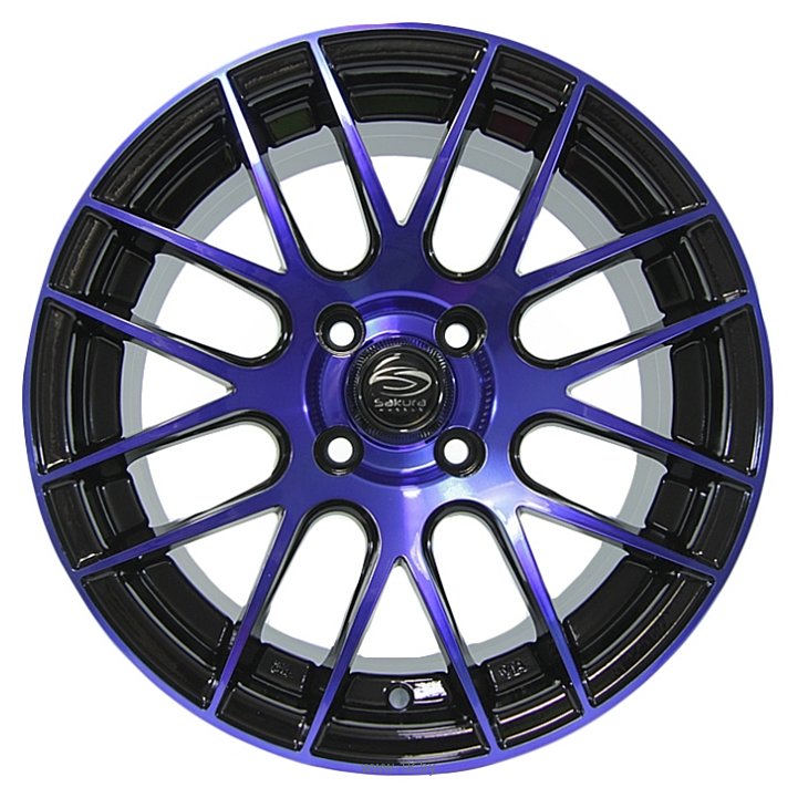 Фотографии Sakura Wheels 3194 6.5x15/4x100 D73.1 ET35 Черный с синим