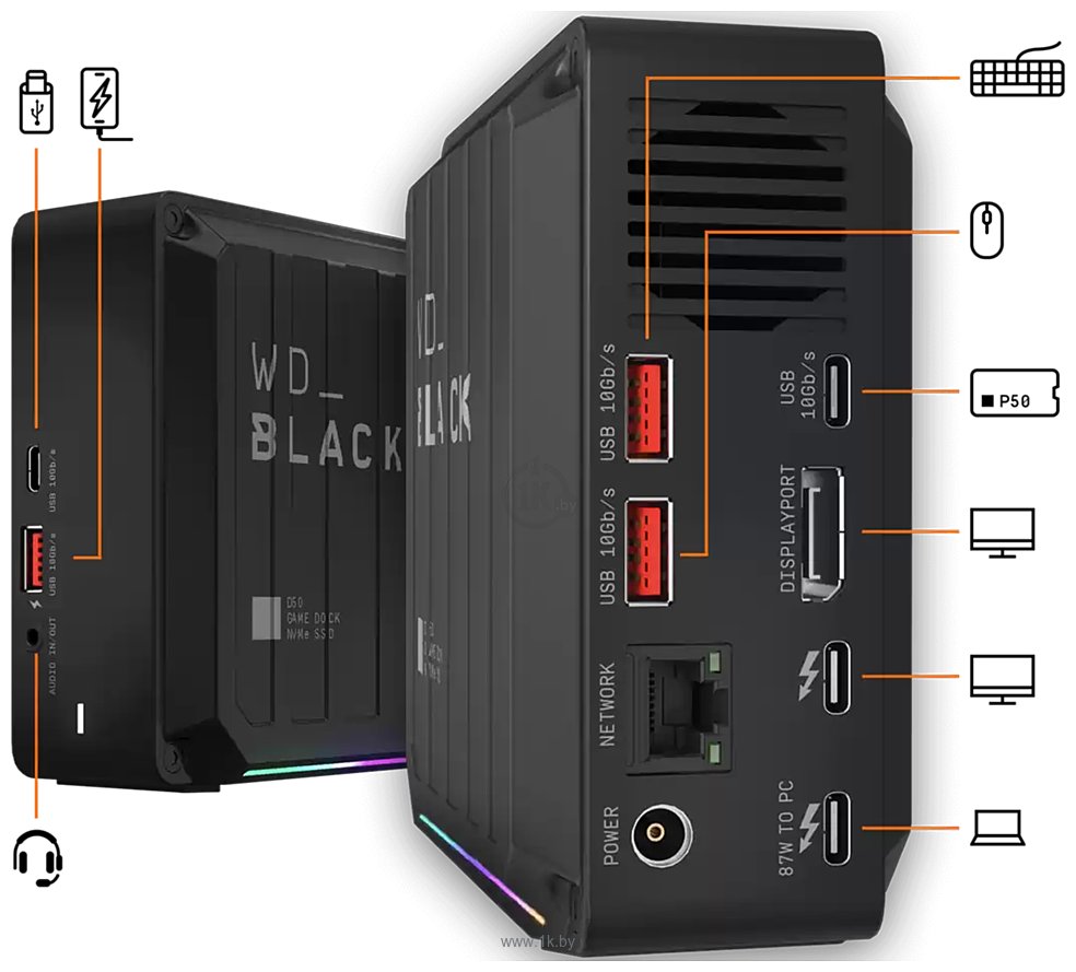 Фотографии WD Black D50 Game Dock NVMe 1TB WDBA3U0010BBK