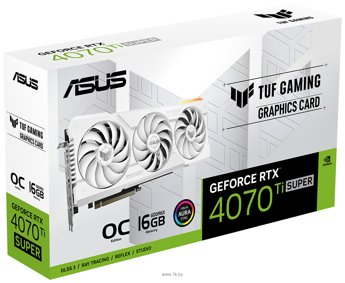 Фотографии ASUS TUF Gaming GeForce RTX 4070 Ti Super 16GB GDDR6X White OC Edition (TUF-RTX4070TIS-O16G-WHITE-GAMING)