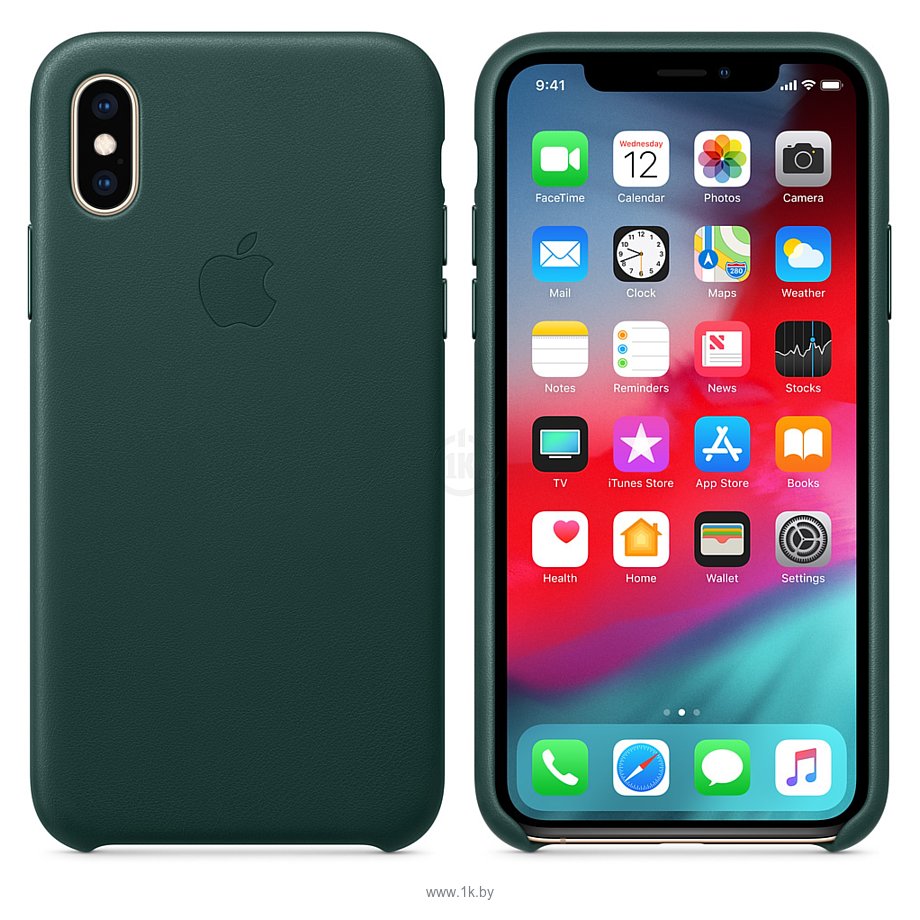 Фотографии Apple Leather Case для iPhone XS Forest Green