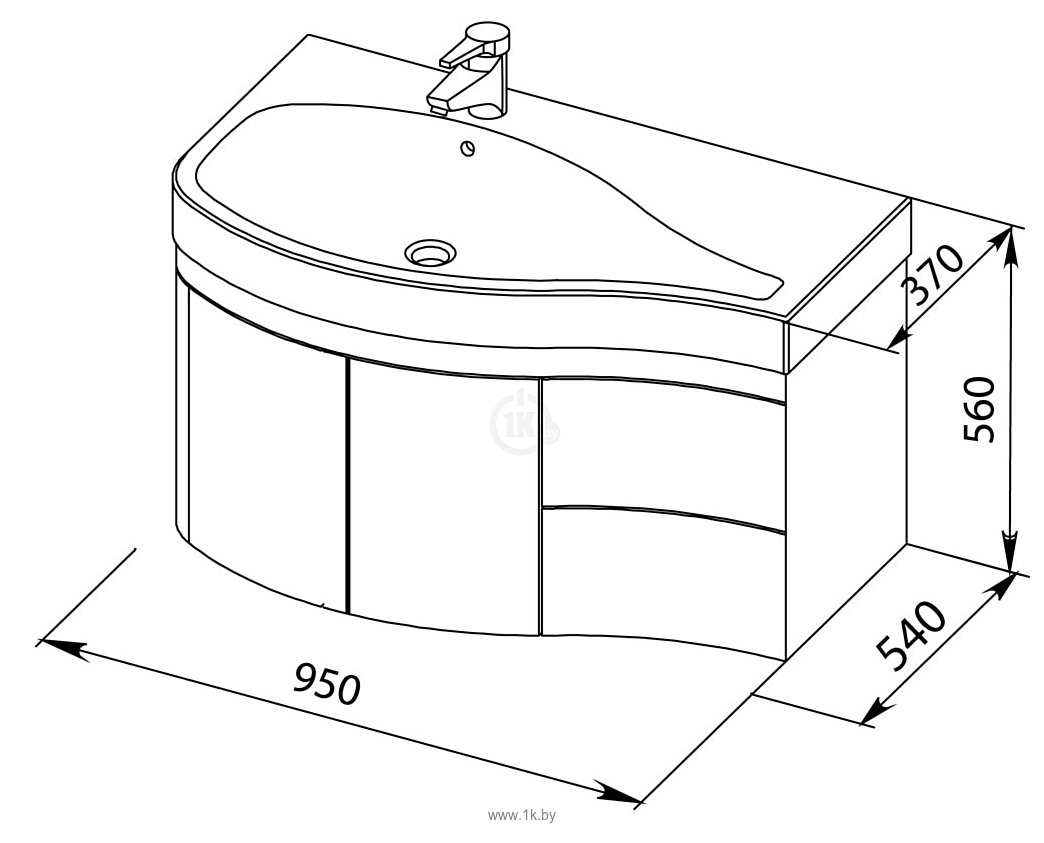 Фотографии Aquanet  Сопрано 95 L (белый, 2 дверцы, 2 ящика)