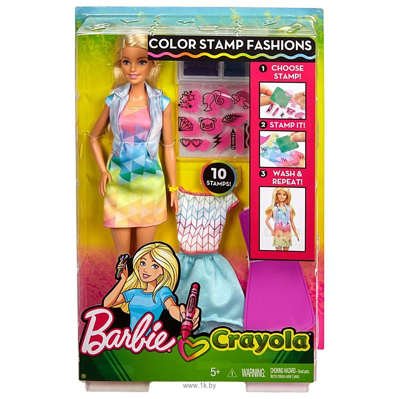 Фотографии Barbie Crayola Color Stamp Fashion Doll FRP05