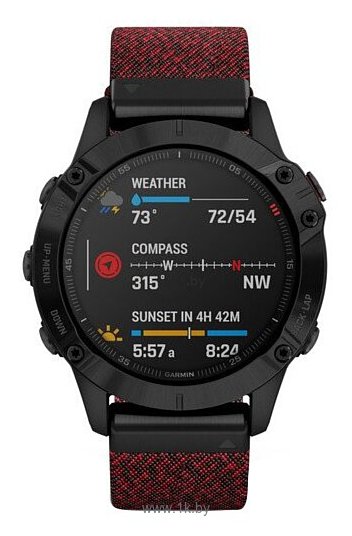 Фотографии Garmin Fenix 6 Sapphire DLC с нейлоновым ремешком