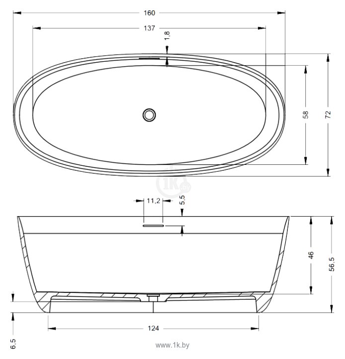 Фотографии Riho Oval 160x72