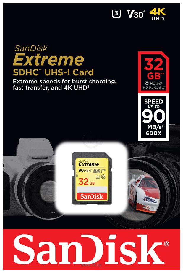 Фотографии Sandisk Extreme V30 SDHC 32GB (SDSDXVE-032G-GNCIN)