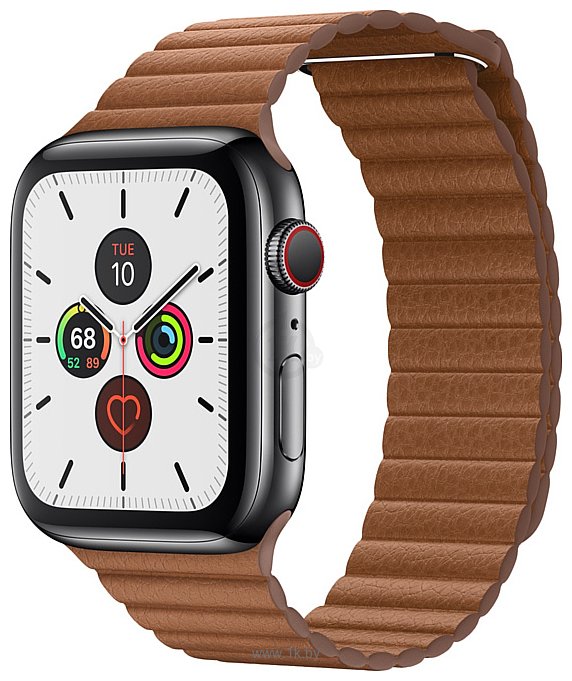 Фотографии Apple Watch Series 5 44mm GPS + Cellular Stainless Steel Case with Leather Loop