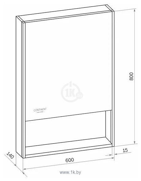 Фотографии Континент  Filit Led 60x80 (правый, черный)