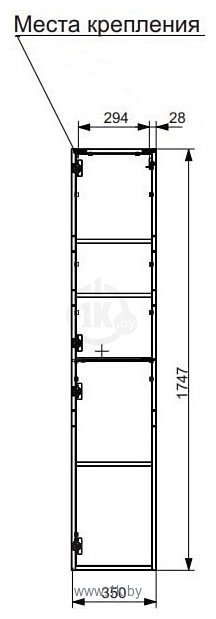 Фотографии Эстет Kare Luxe R 35x34x174.7 ФР-00006002