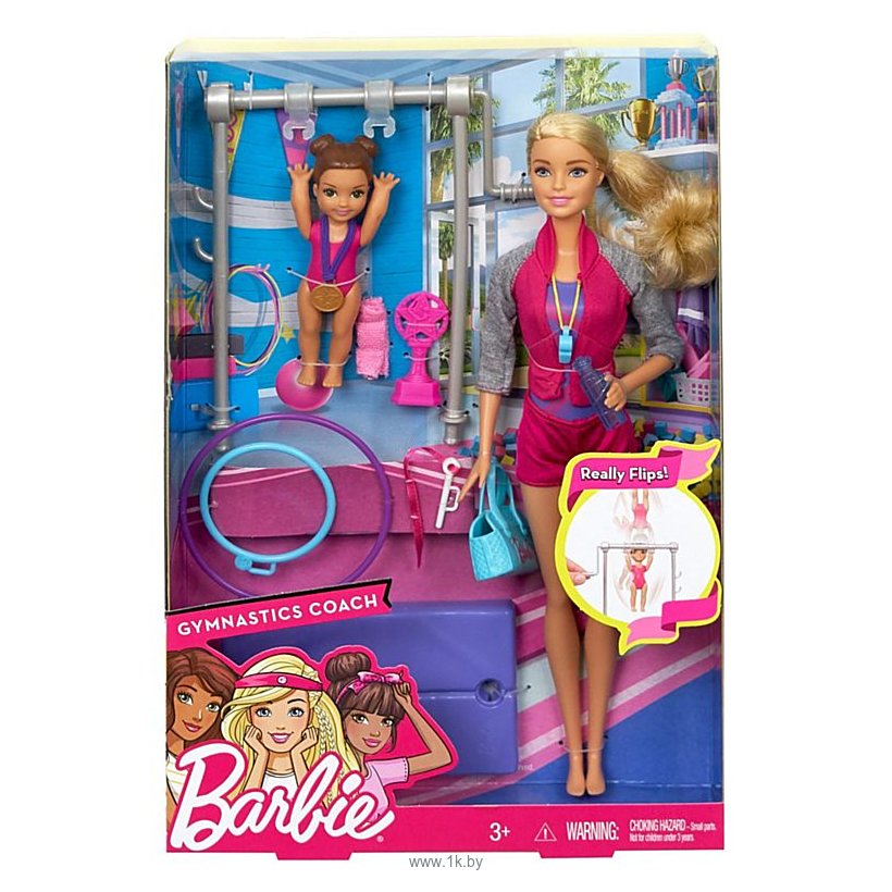 Фотографии Barbie Gymnastic Coach Dolls & Playset FKF75