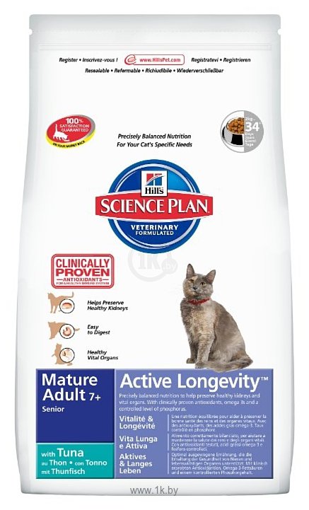 Фотографии Hill's Science Plan Feline Mature Adult 7+ Active Longevity with Tuna (2 кг)