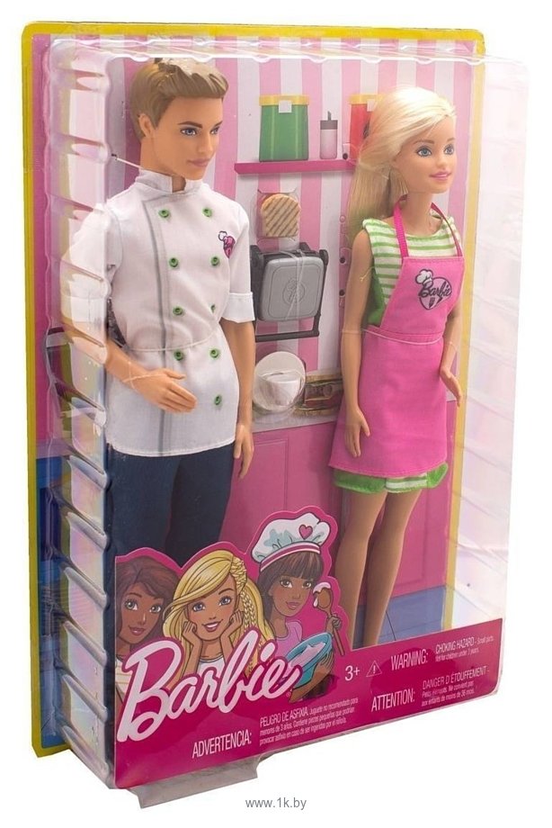 Фотографии Barbie Ken and Barbie Doll Playset Cafe Chef FHP64