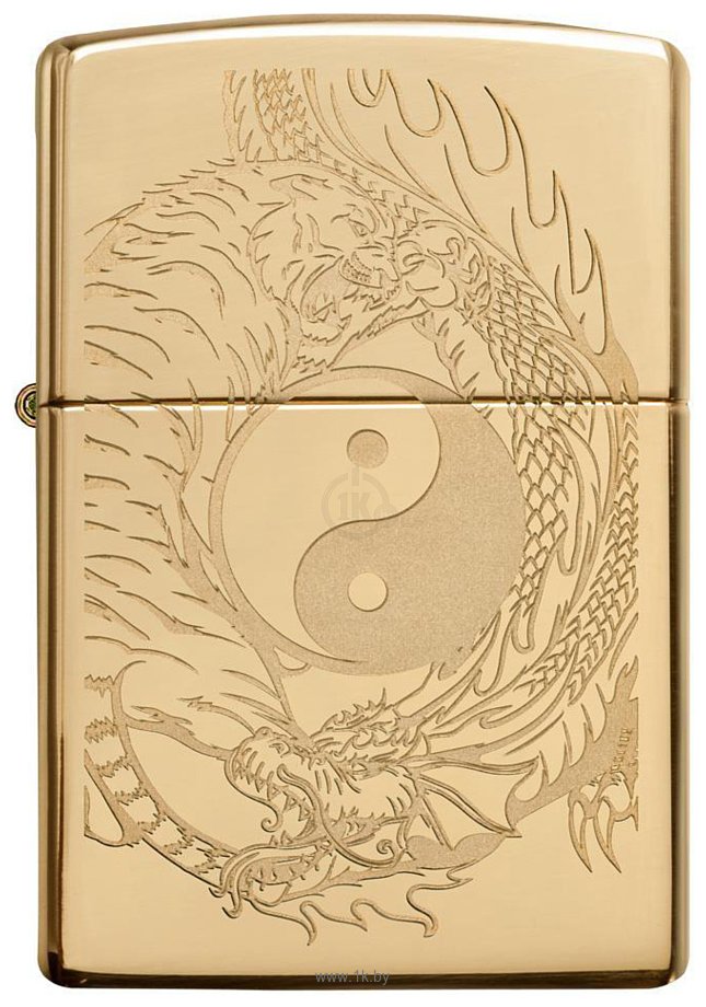 Фотографии Zippo High Polish Brass Tiger and Dragon Design 49024