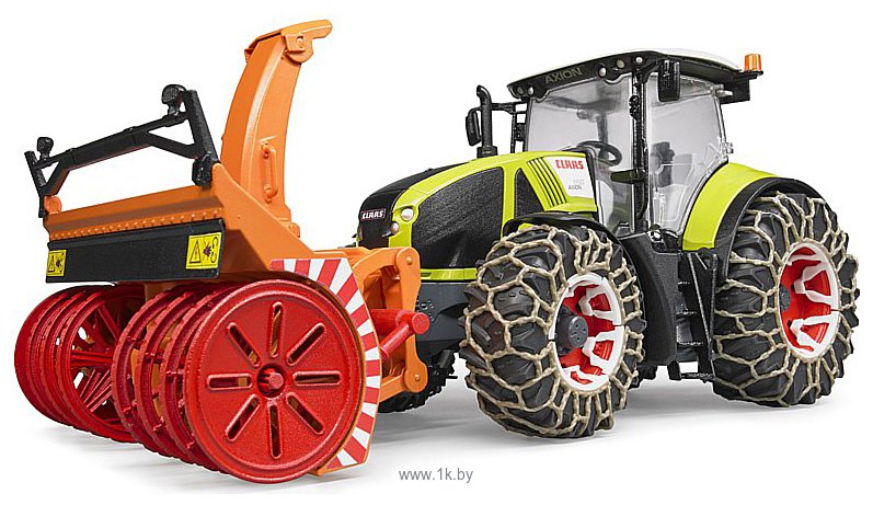Фотографии Bruder Claas Axion 950 with snow chains and snow blower 03017