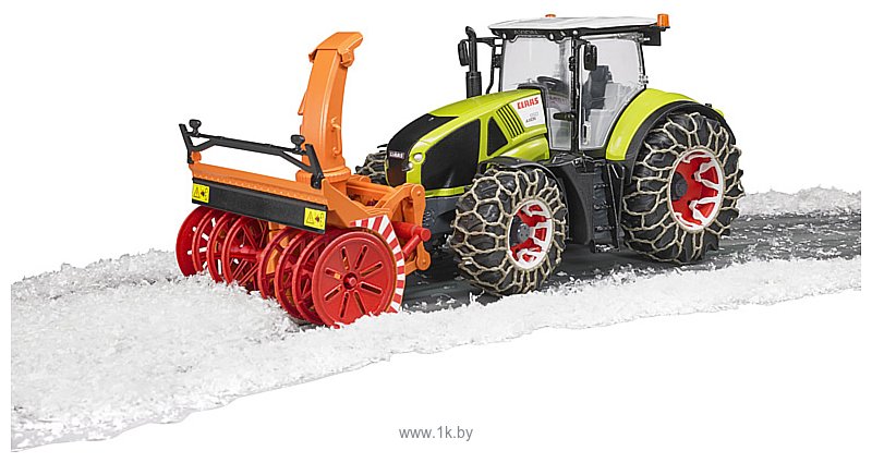 Фотографии Bruder Claas Axion 950 with snow chains and snow blower 03017