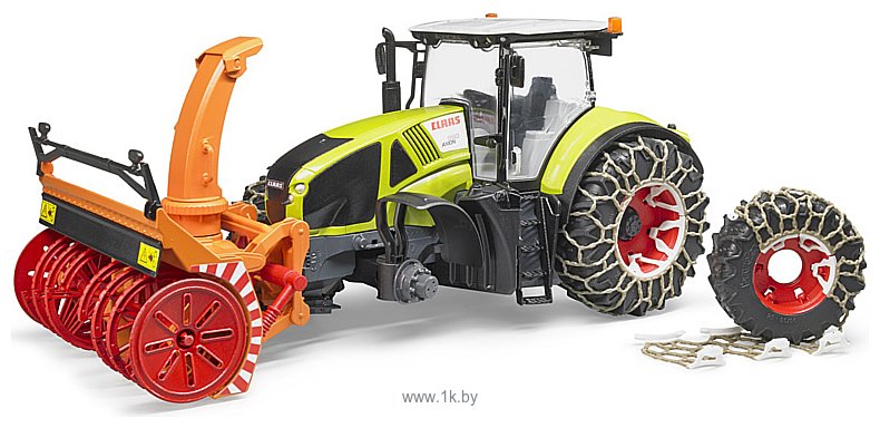 Фотографии Bruder Claas Axion 950 with snow chains and snow blower 03017